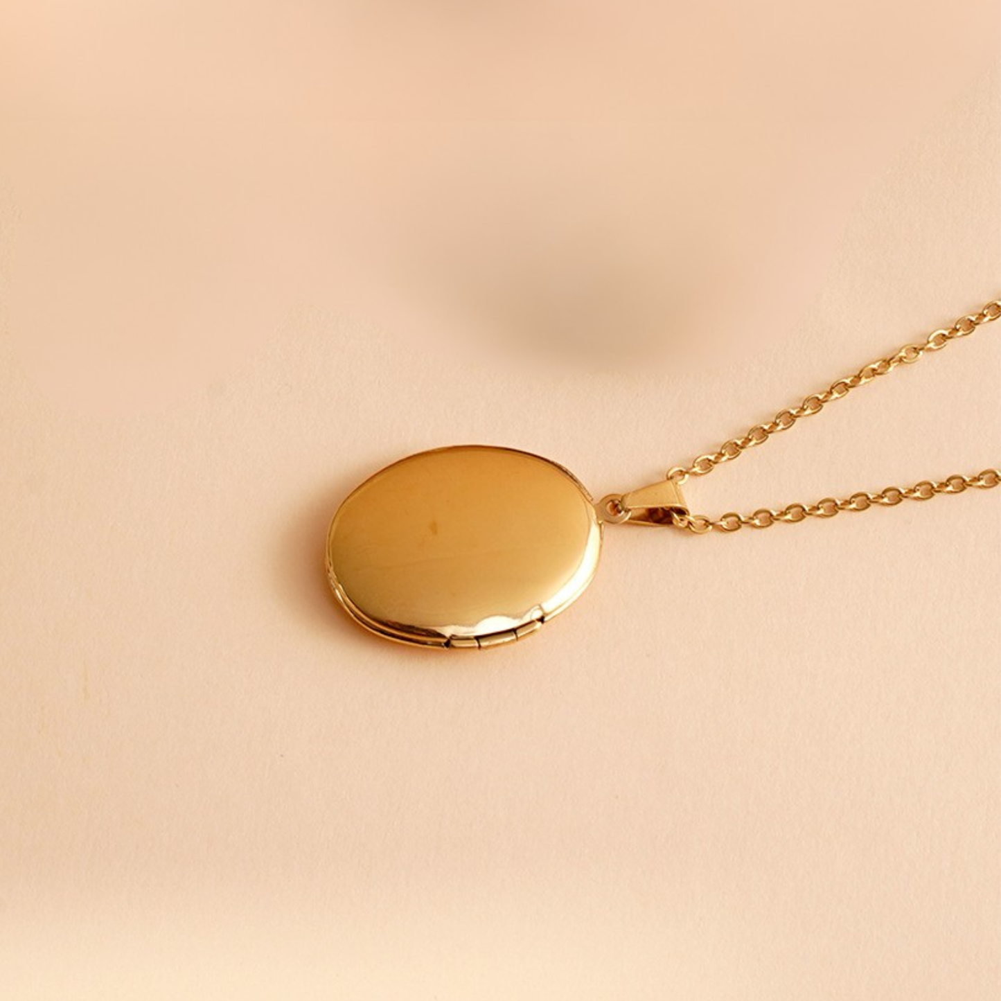 Oval Locket Pendant Necklace