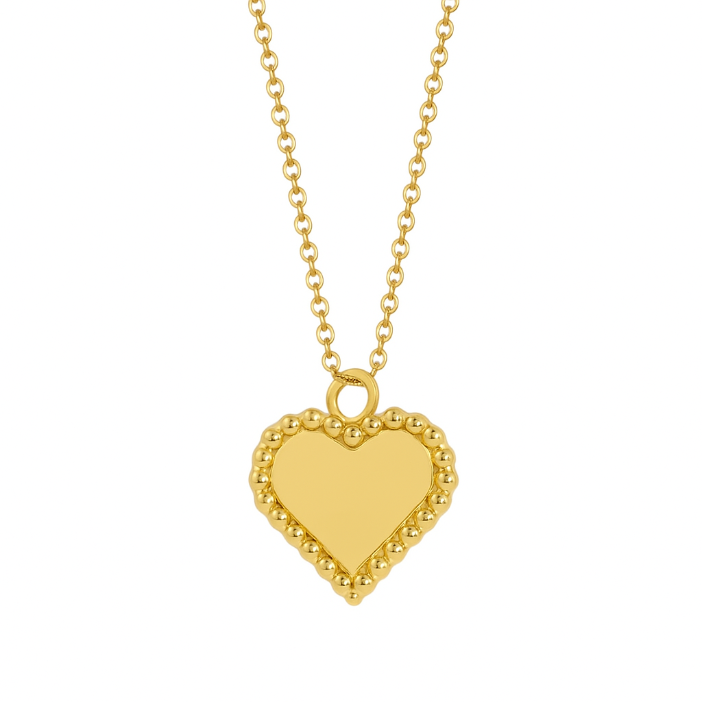 Beaded Heart Charm Necklace