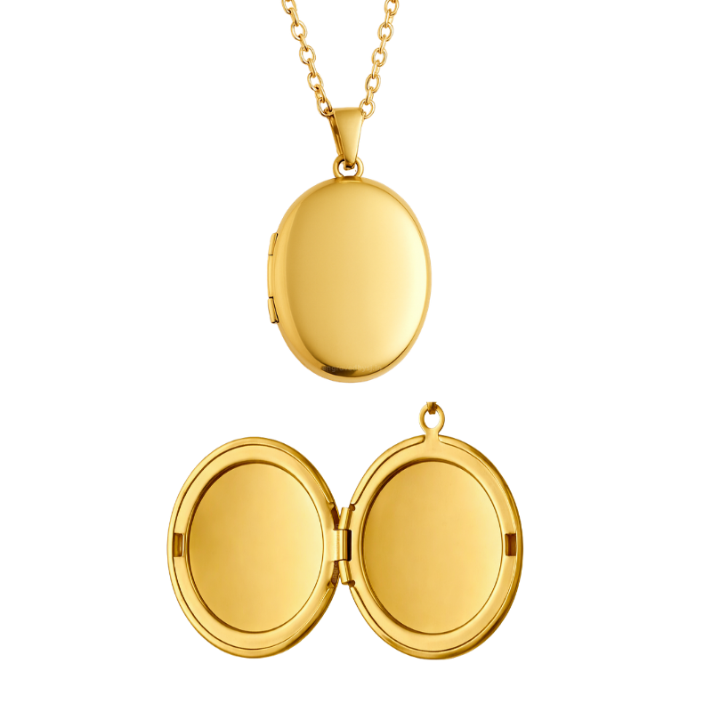Oval Locket Pendant Necklace