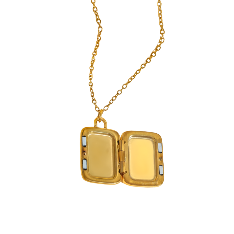 Solara Heart Square Locket Necklace