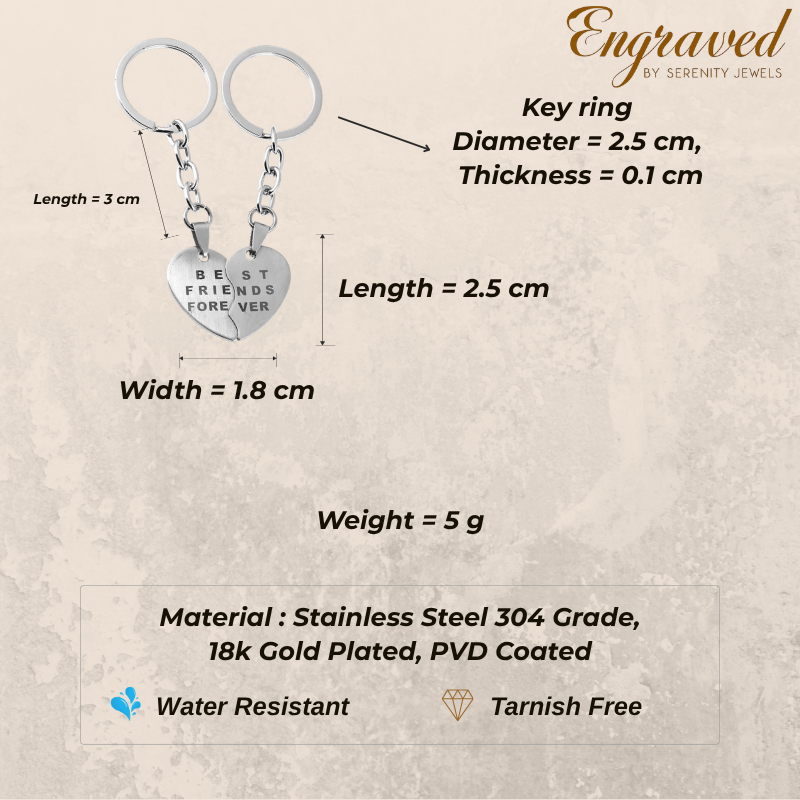 Best Friend Keychain Pre-engraved (PAIR)