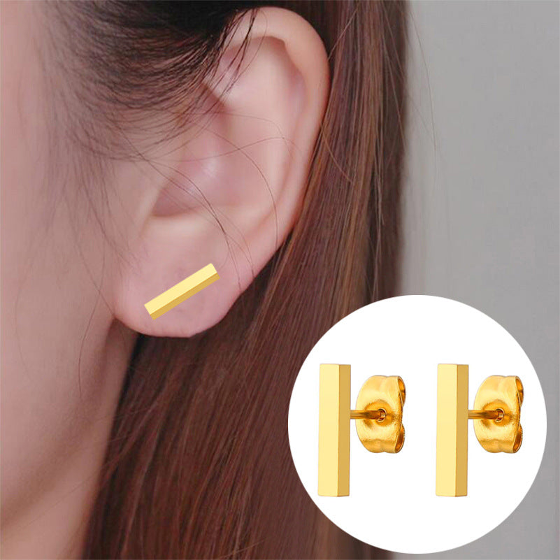 Eva Small Bar Stud Earrings (PAIR)