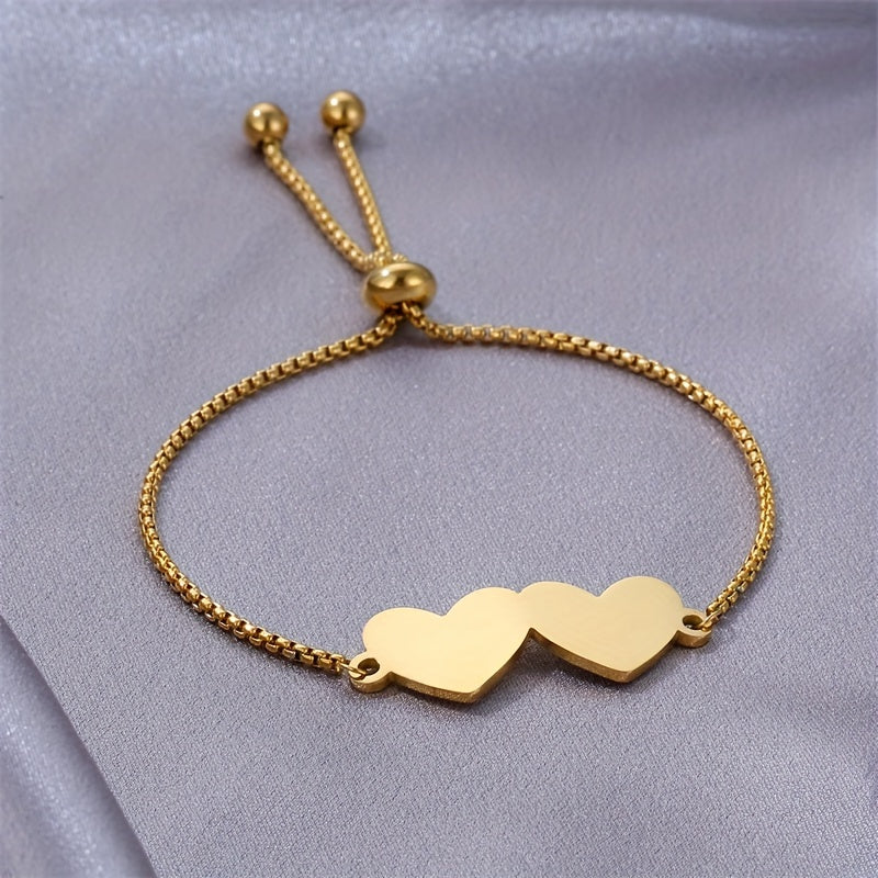 Duo Heart Adjustable Bracelet