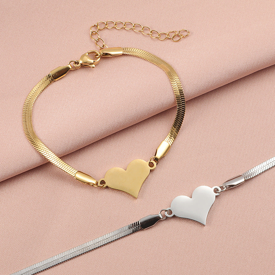 Herringbone Heart Bracelet