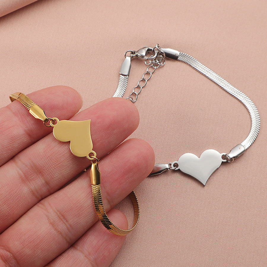 Herringbone Heart Bracelet