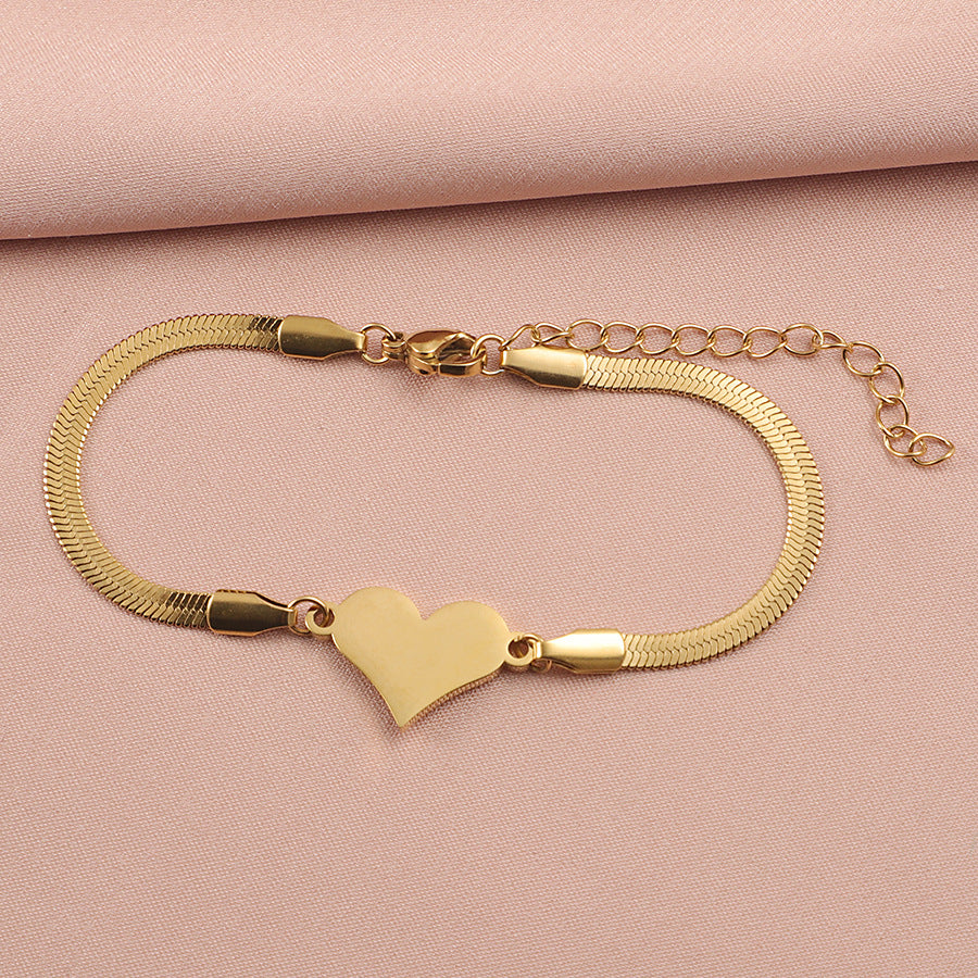 Herringbone Heart Bracelet