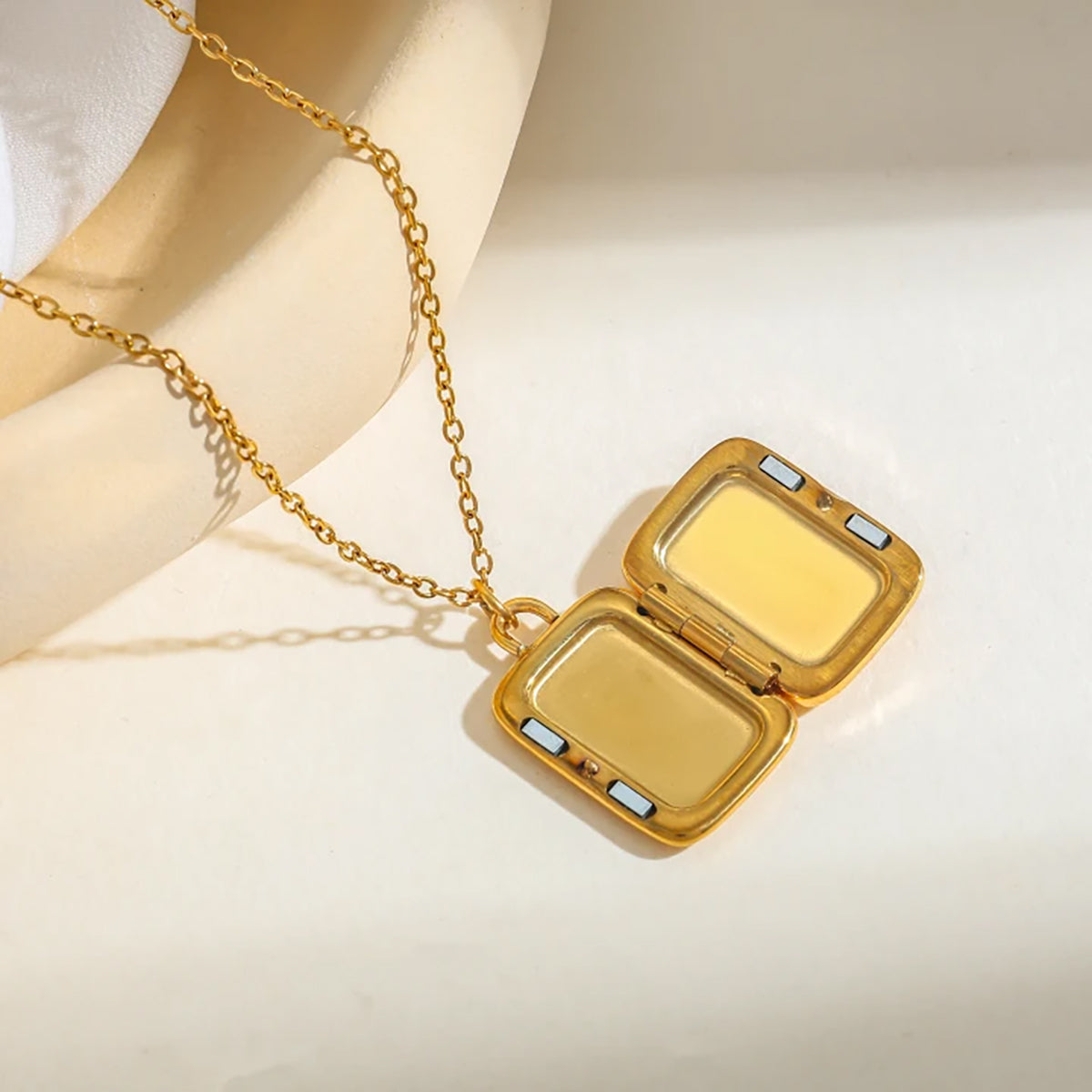 Solara Heart Square Locket Necklace