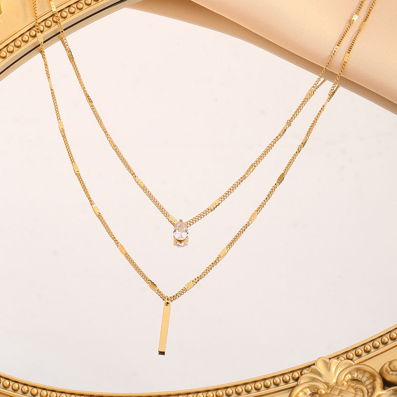 Solitaire Layered Pendant Necklace