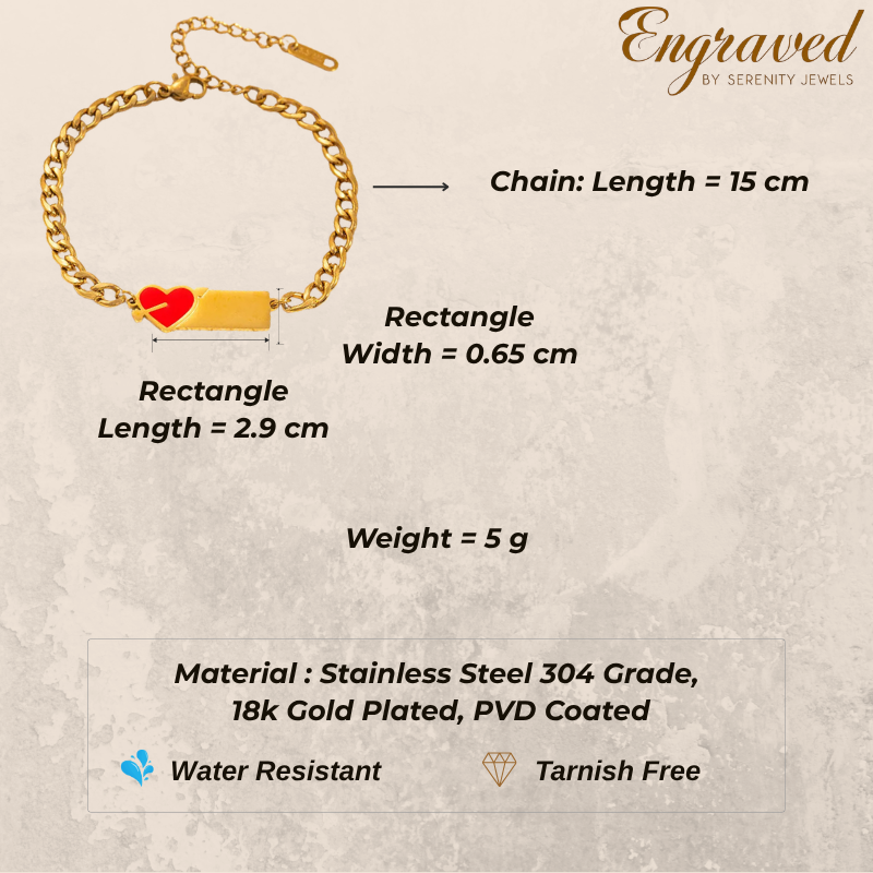 Scarlet Heart Link Bracelet