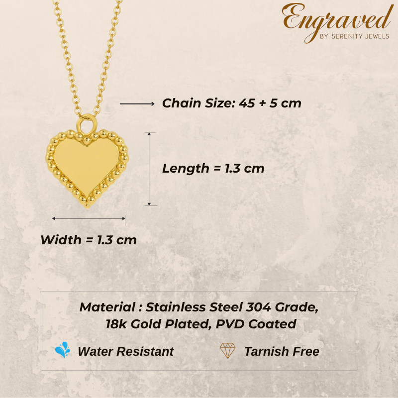 Beaded Heart Charm Necklace