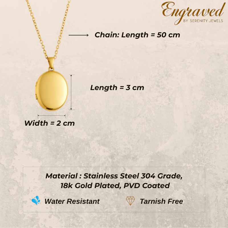 Oval Locket Pendant Necklace
