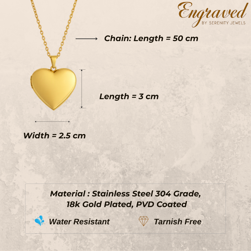 Heart Locket Pendant Necklace