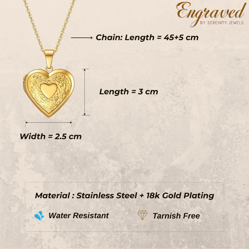 Vintage Inner Glow Heart Locket Necklace