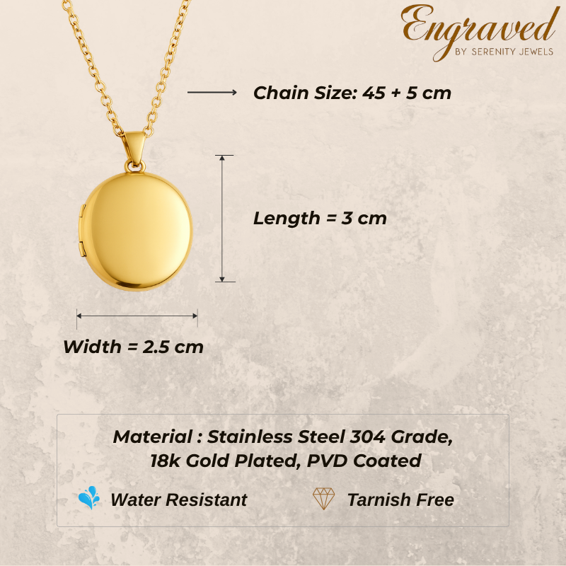 Round Locket Pendant Necklace