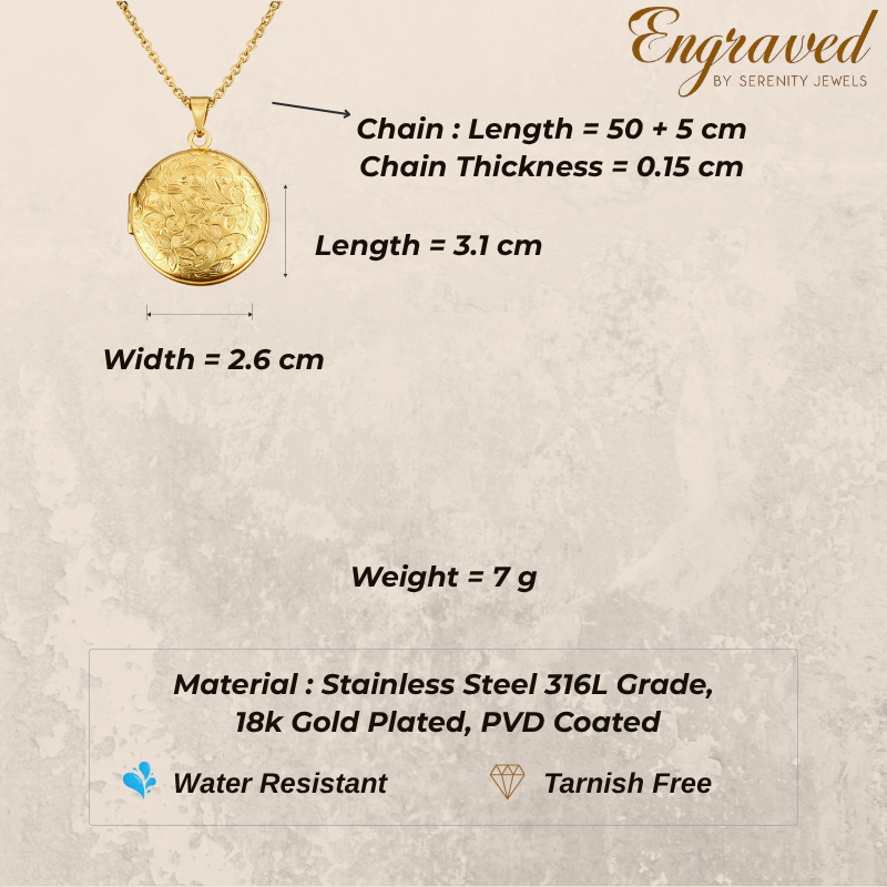 Vintage Round Locket Necklace
