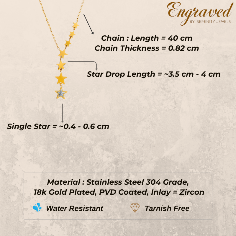 Starlight Drop Celestial Pendant Necklace