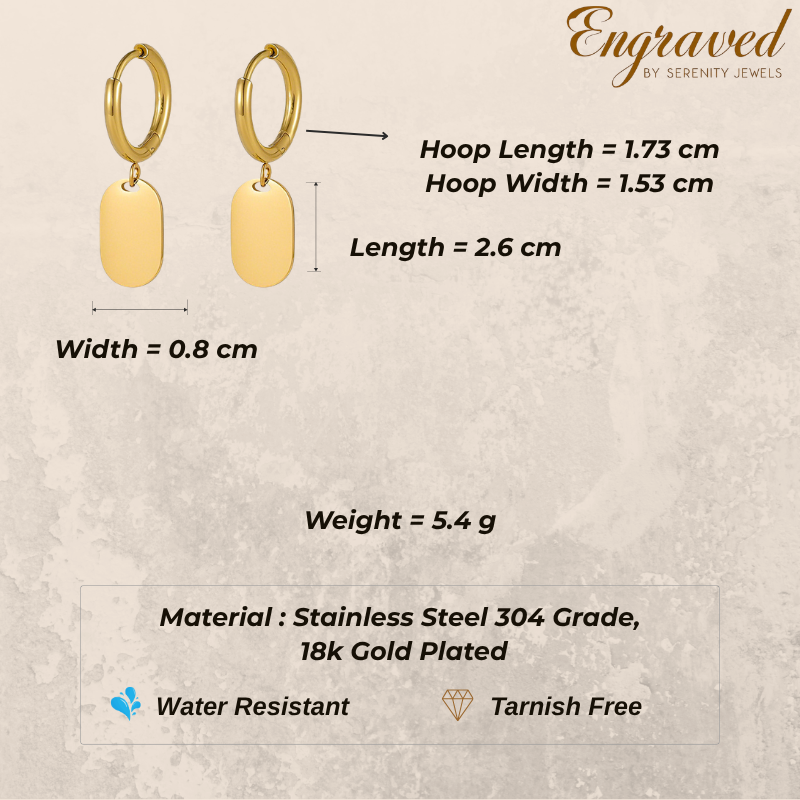 Eva Pillar Hoops Earrings (PAIR)