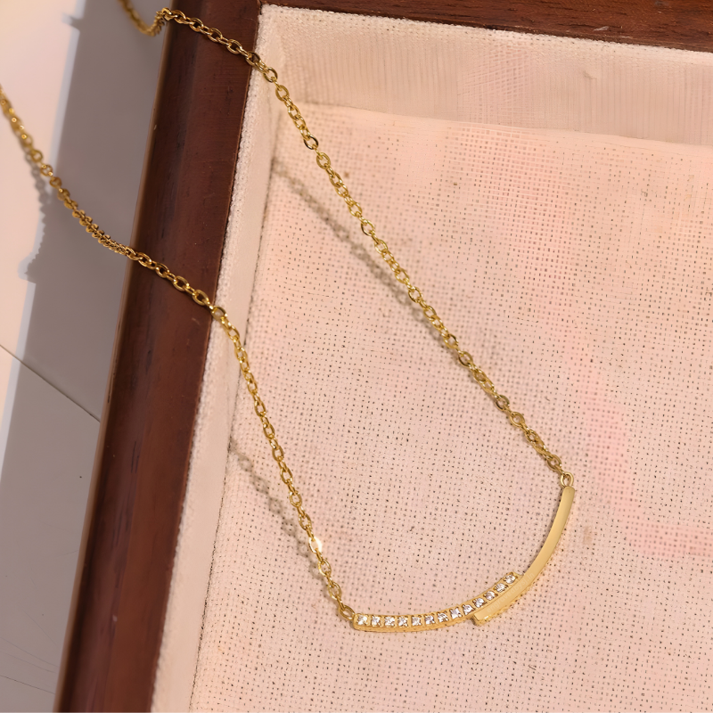 Aurelia Crystal Curve Necklace