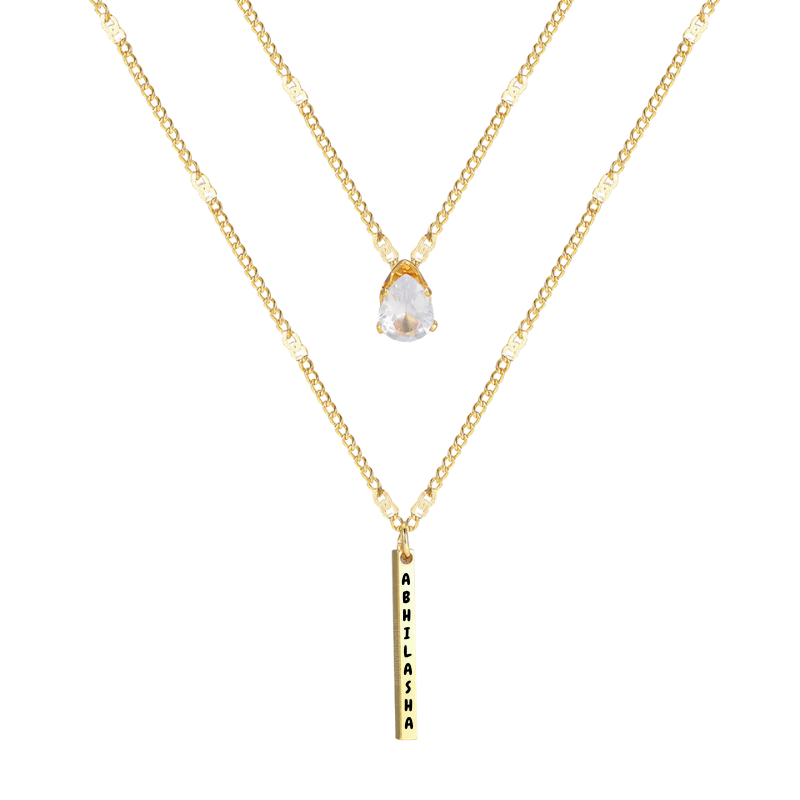 Solitaire Layered Pendant Necklace