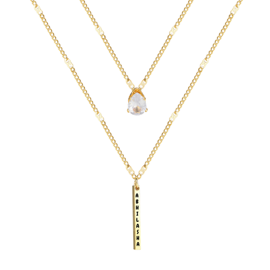 Solitaire Layered Pendant Necklace