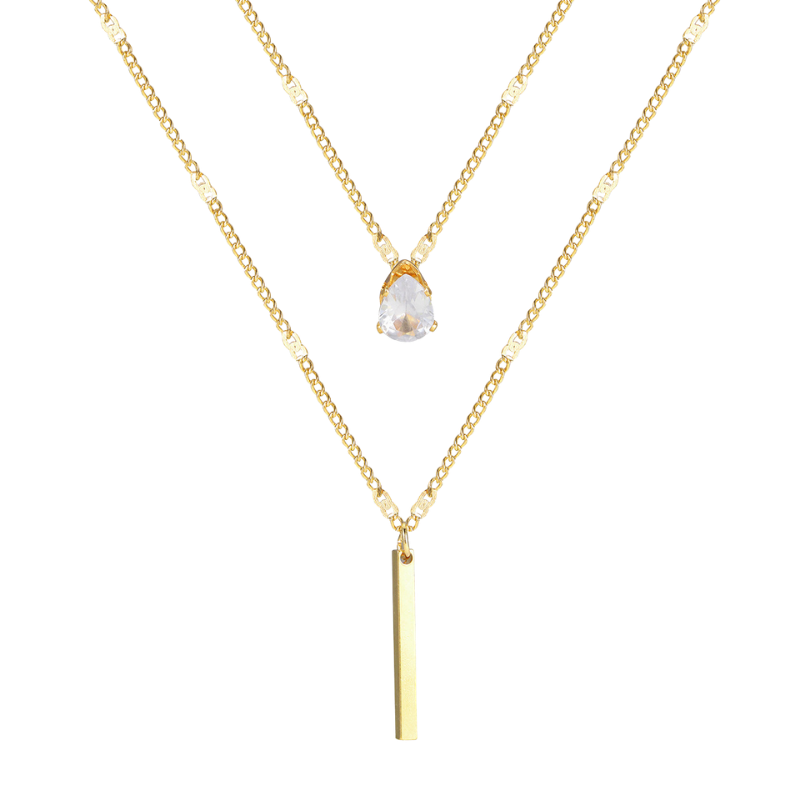 Solitaire Layered Pendant Necklace