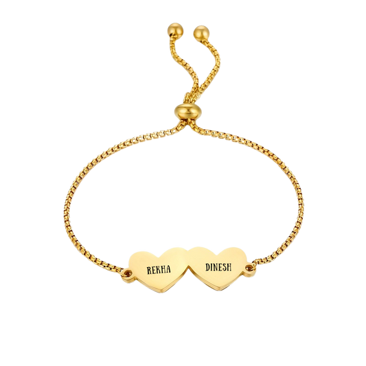 Duo Heart Adjustable Bracelet