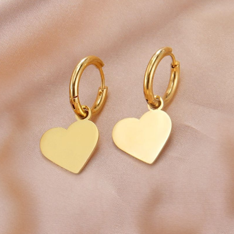 Eva Heart Hoops Earrings (PAIR)