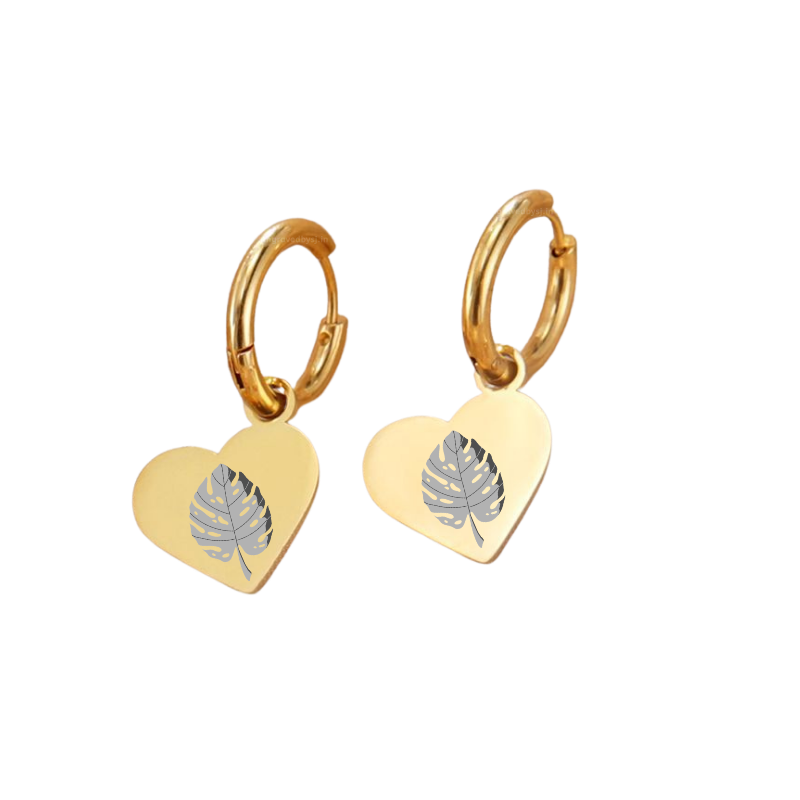 Eva Heart Hoops Earrings (PAIR)