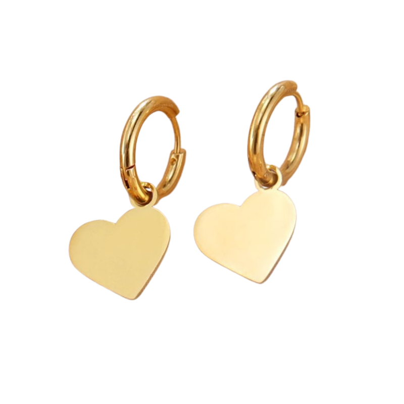 Eva Heart Hoops Earrings (PAIR)