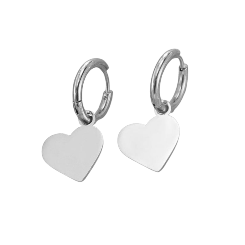 Eva Heart Hoops Earrings (PAIR)