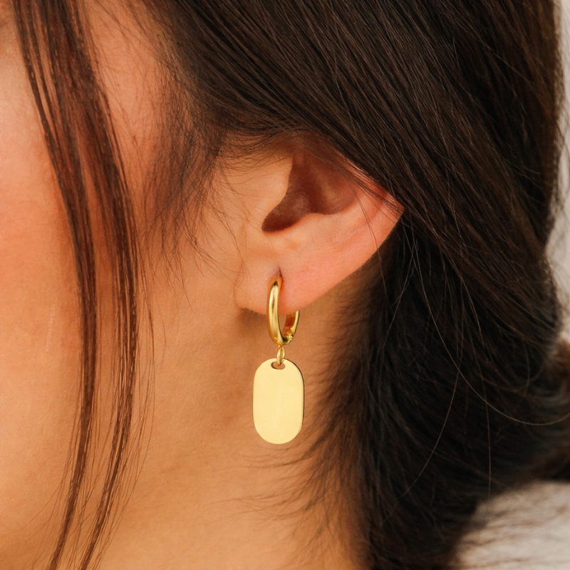 Eva Pillar Hoops Earrings (PAIR)