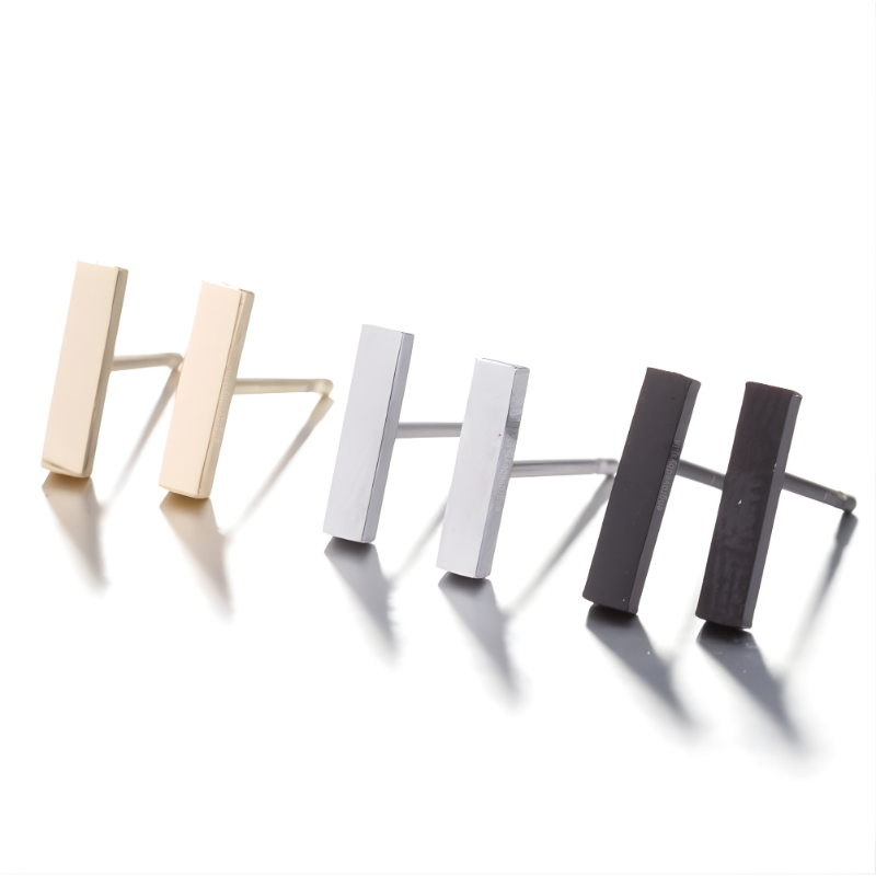 Eva Small Bar Stud Earrings (PAIR)