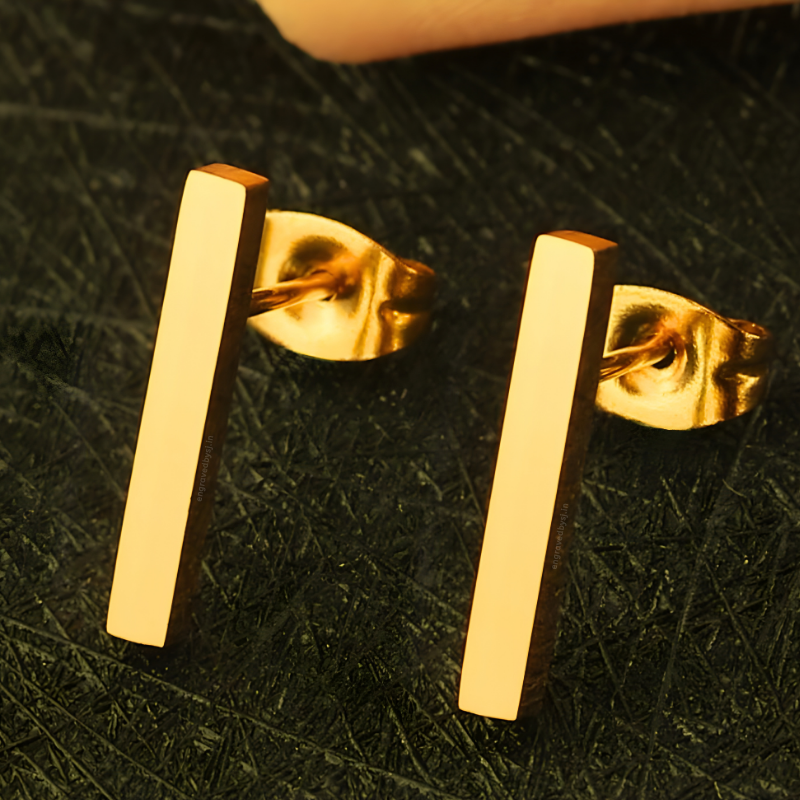 Eva Small Bar Stud Earrings (PAIR)