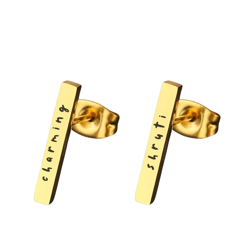 Eva Small Bar Stud Earrings (PAIR)