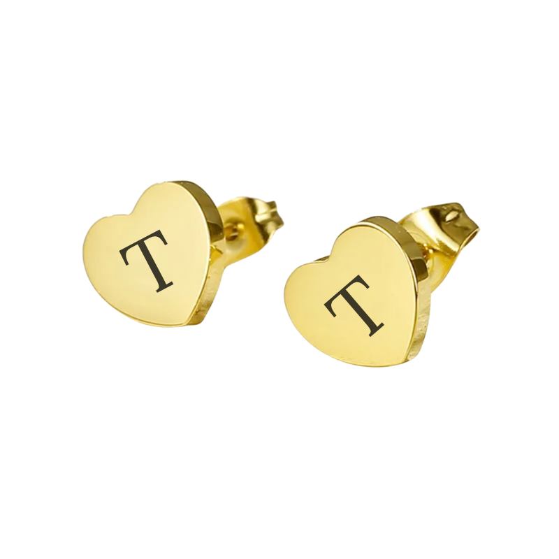 Eva Small Heart Stud Earrings (PAIR)