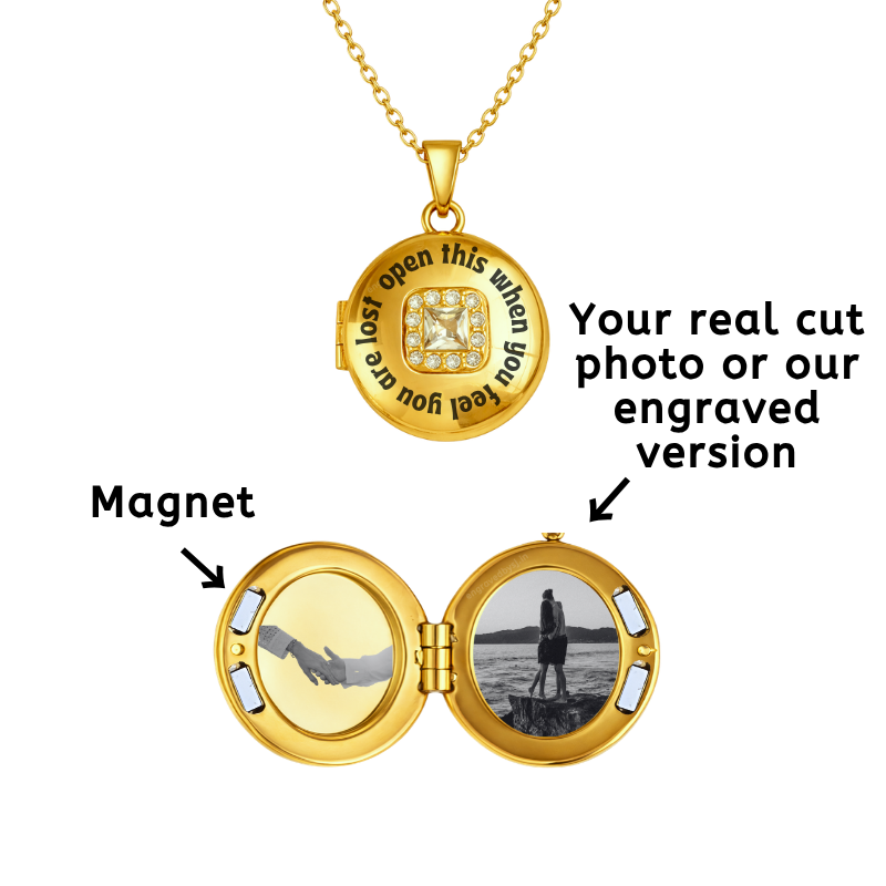 Mini Round Crystal Locket Necklace