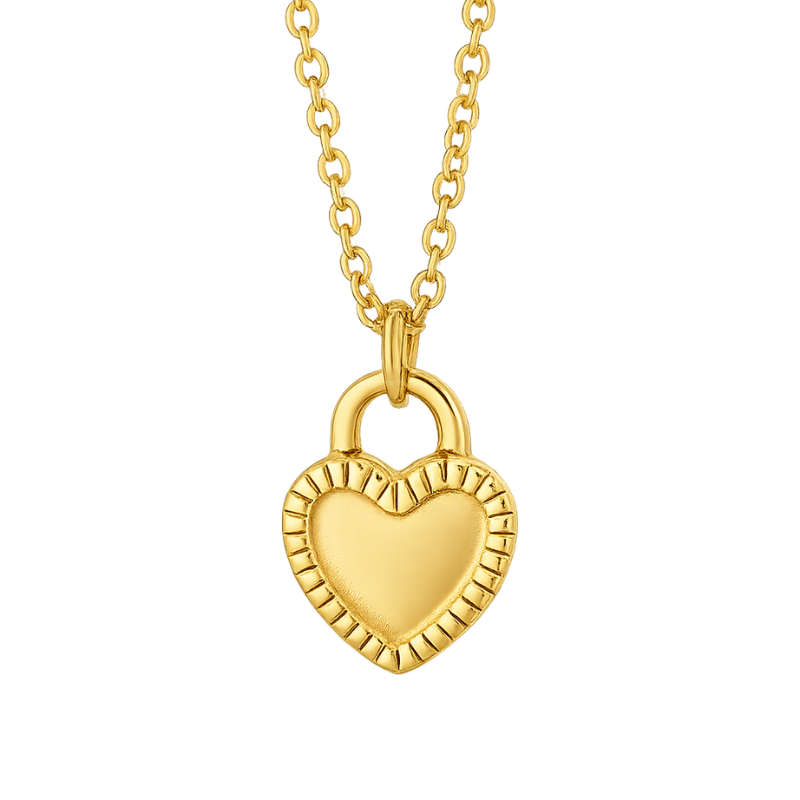 Mini Vintage Heart Charm Necklace