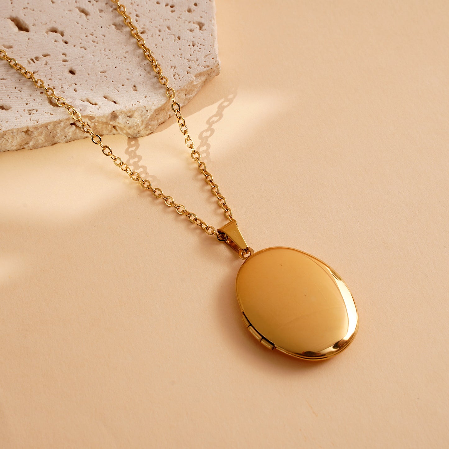 Oval Locket Pendant Necklace