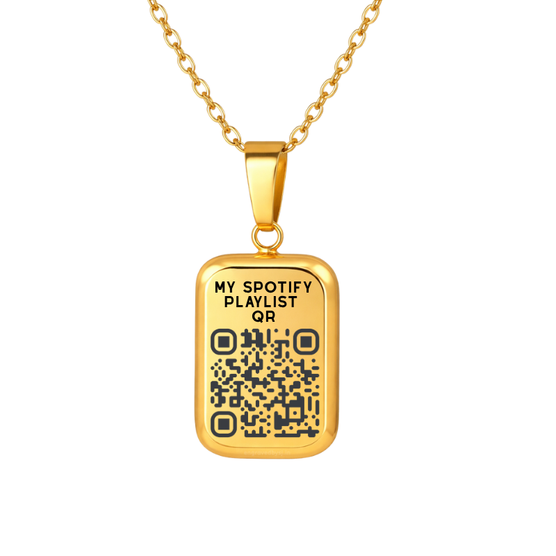 Small Rounded Square Pendant Necklace