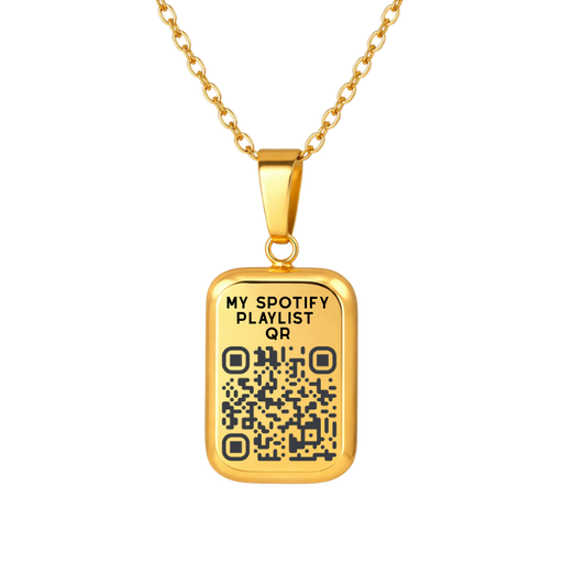 Small Rounded Square Pendant Necklace