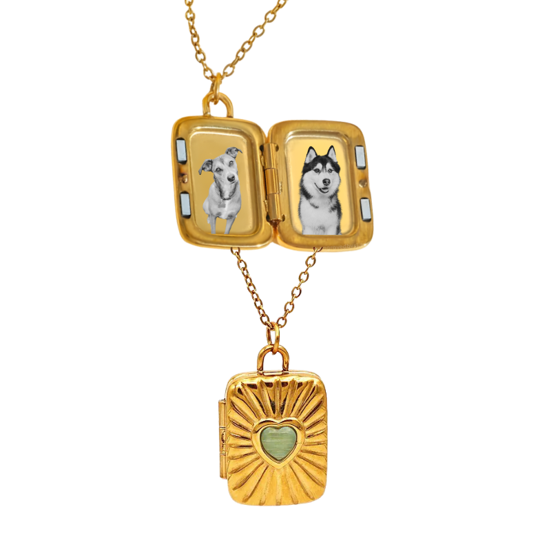 Solara Heart Square Locket Necklace