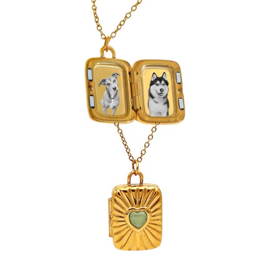 Solara Heart Square Locket Necklace