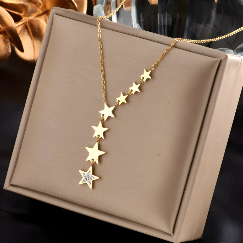 Starlight Drop Celestial Pendant Necklace