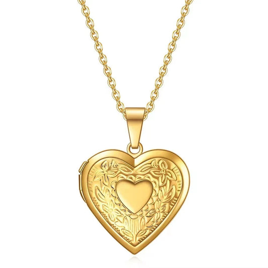 Vintage Heart Locket Pendant Necklace