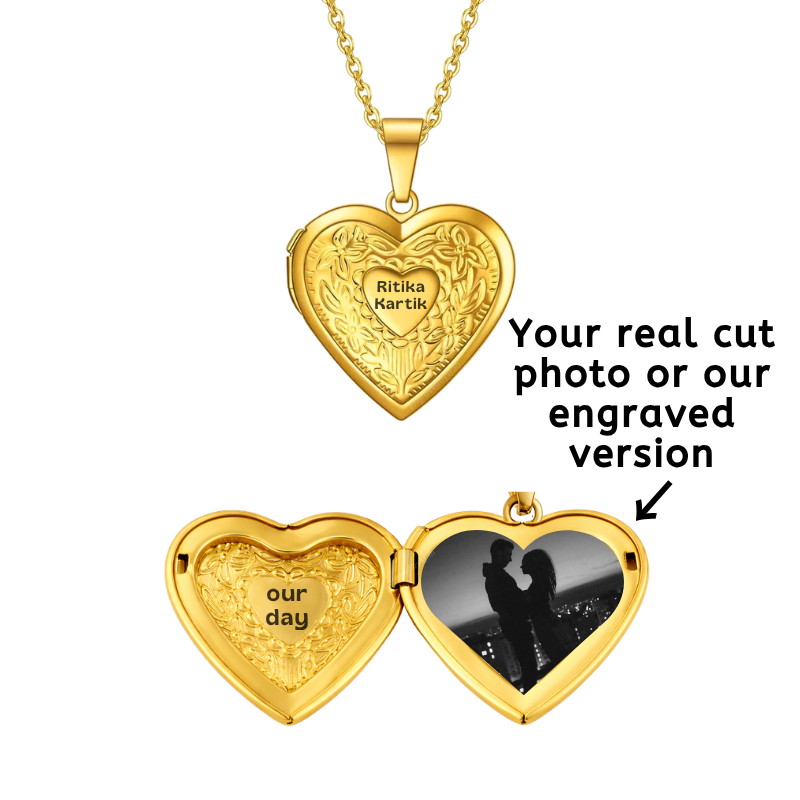 Vintage Inner Glow Heart Locket Necklace