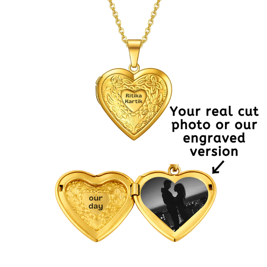Vintage Inner Glow Heart Locket Necklace