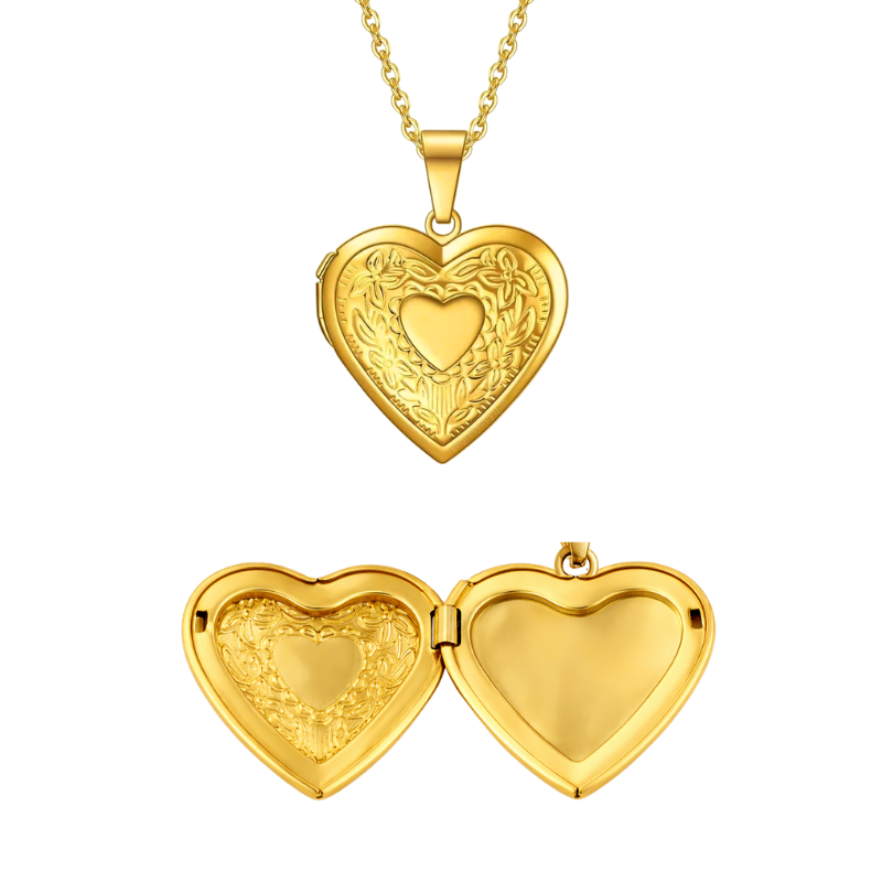 Vintage Inner Glow Heart Locket Necklace