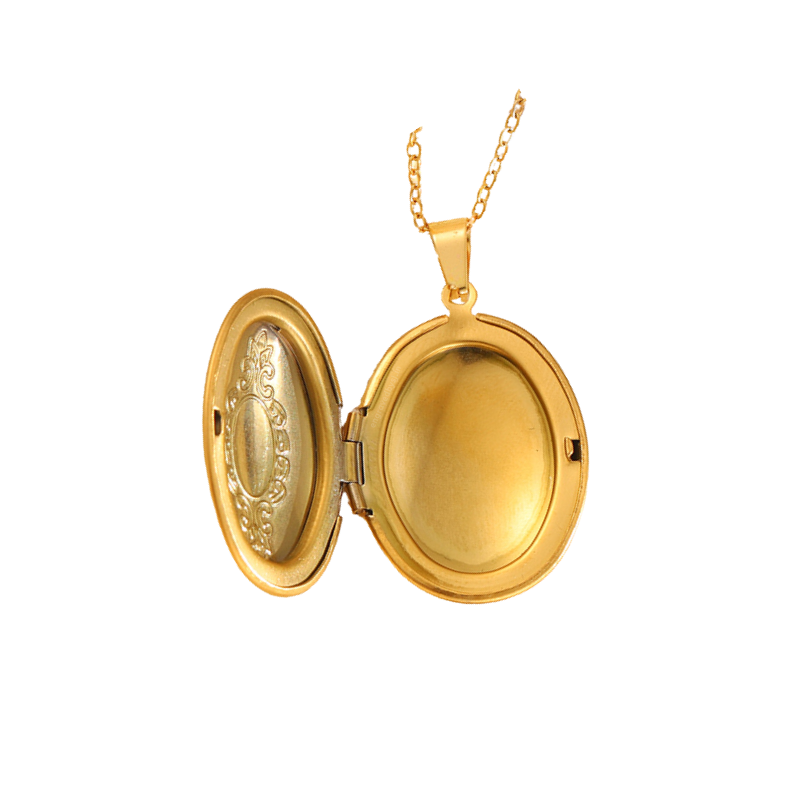 Vintage Mirror Oval Locket Necklace